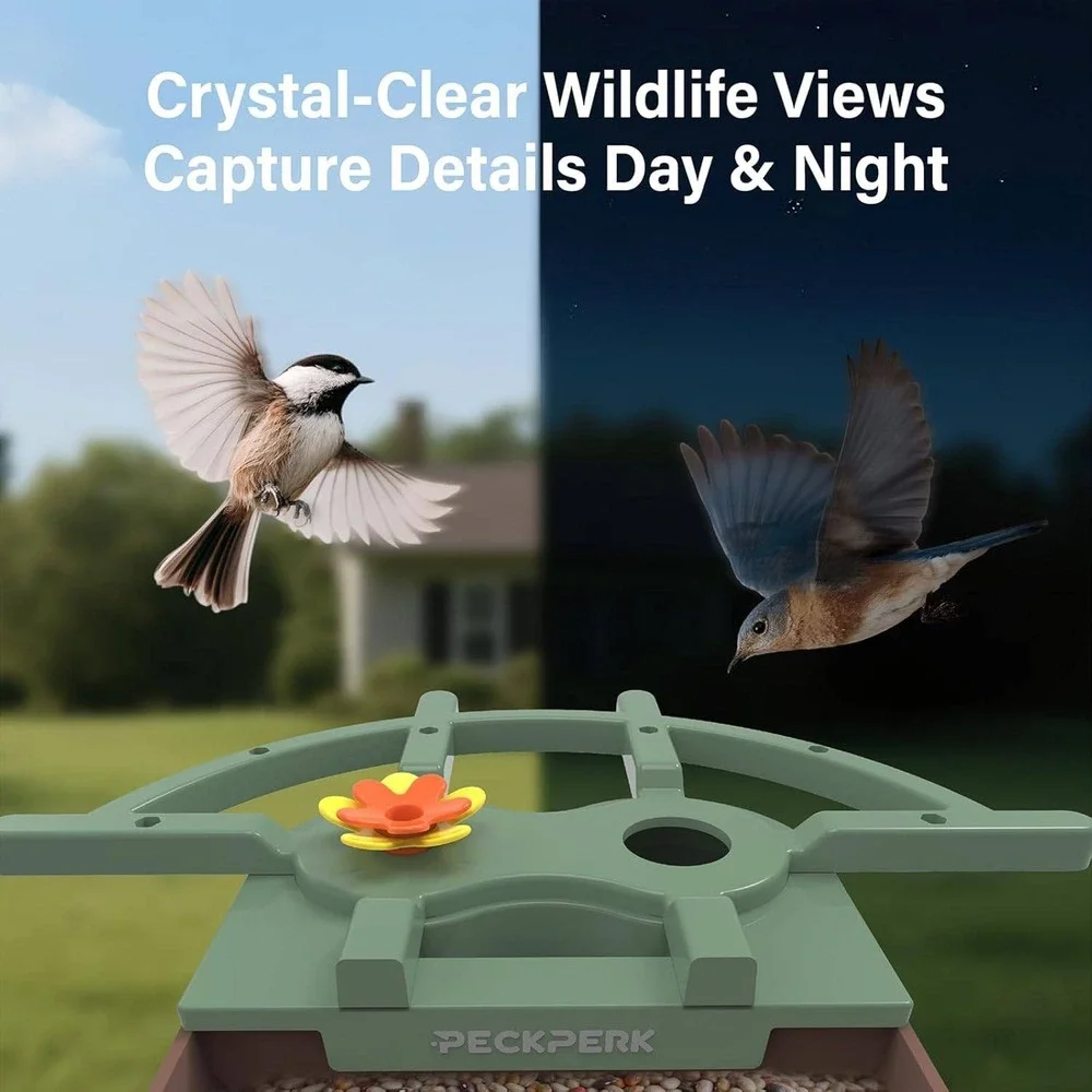 PeckPerk Smart Bird Feeder Solar Panel 2K UHD AI Identification